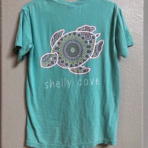 Shelly Cove short sleeve teal tee